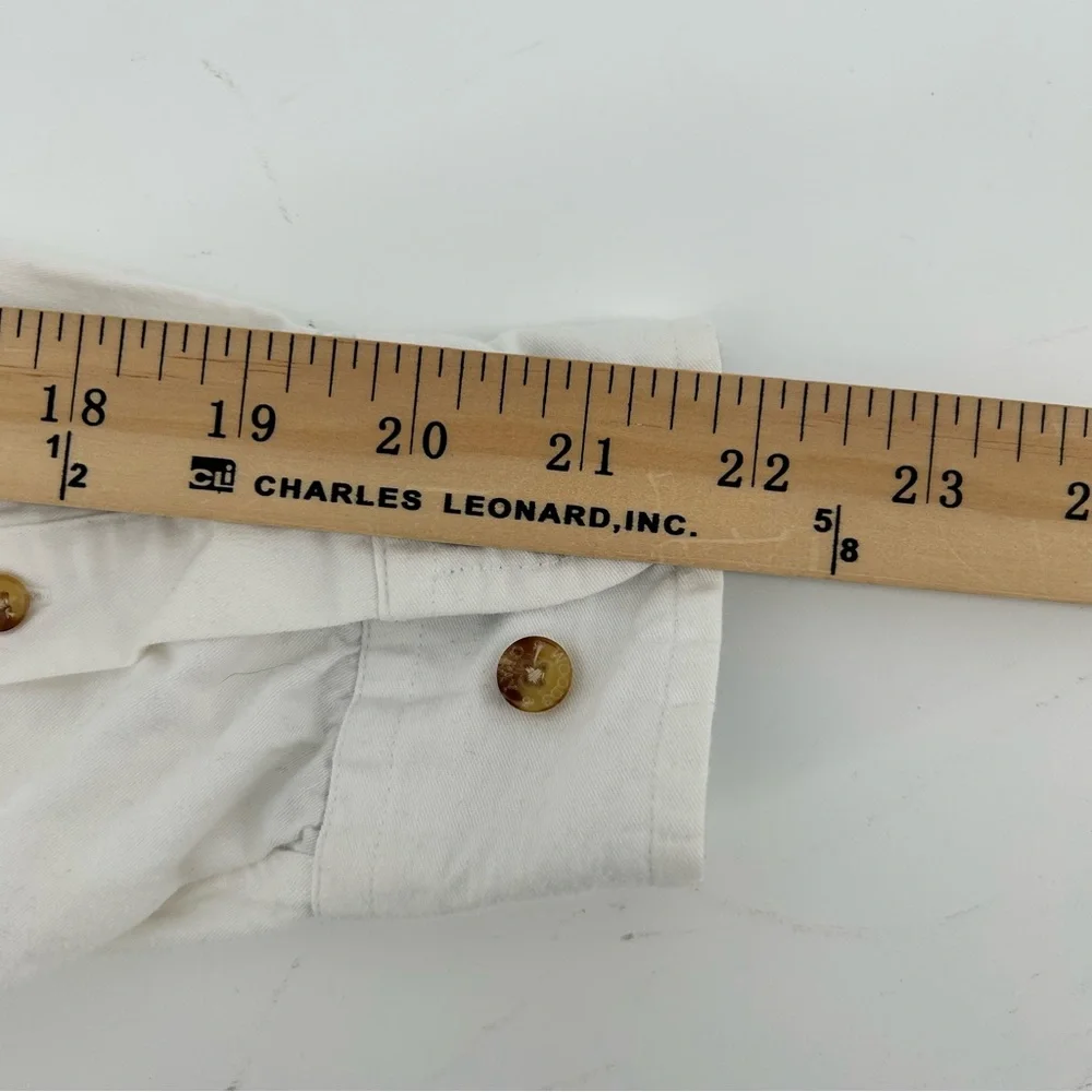 WOODS & GRAY Shirt Mens White Long Sleeve Sz S US XL Button Down 100% Cotton - Picture 7 of 8